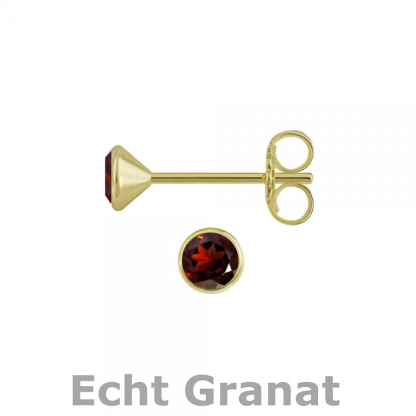 2171eGR Kelchstecker echt Granat 3,5 585/-