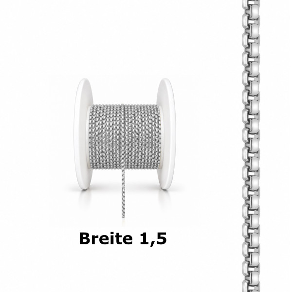 099706-251100-100--99706SW-100 Venzianer Rund-Meterkette 1,5 925/- Silber Weiss