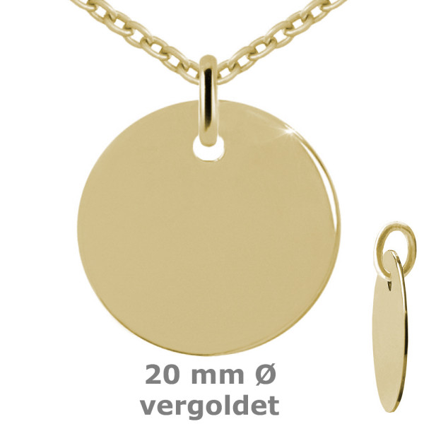 003706-230100--3706VG Anhänger-Gravurplatte 2,0 Ø 925/- vergoldet