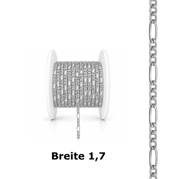 99573SW-100 Figaro-Meterkette 1,7 925/- Silber Weiss