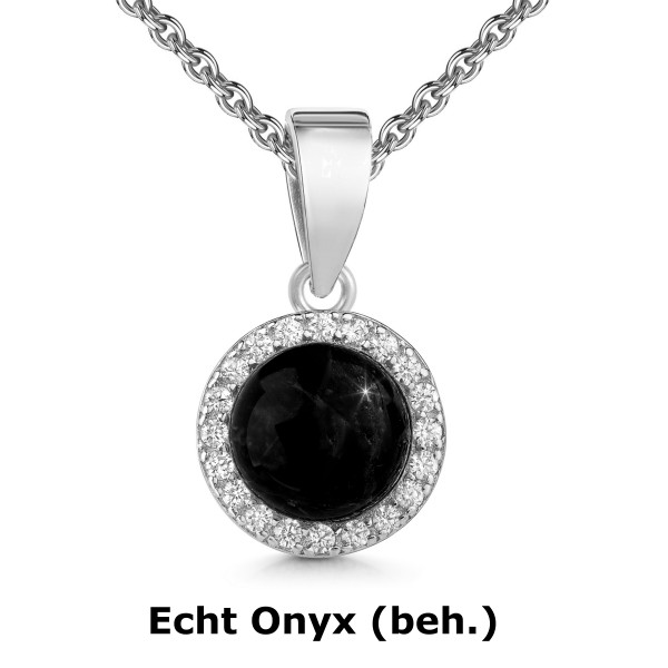 5956eOX Anhänger Onyx (beh.) 925/- rhodiniert