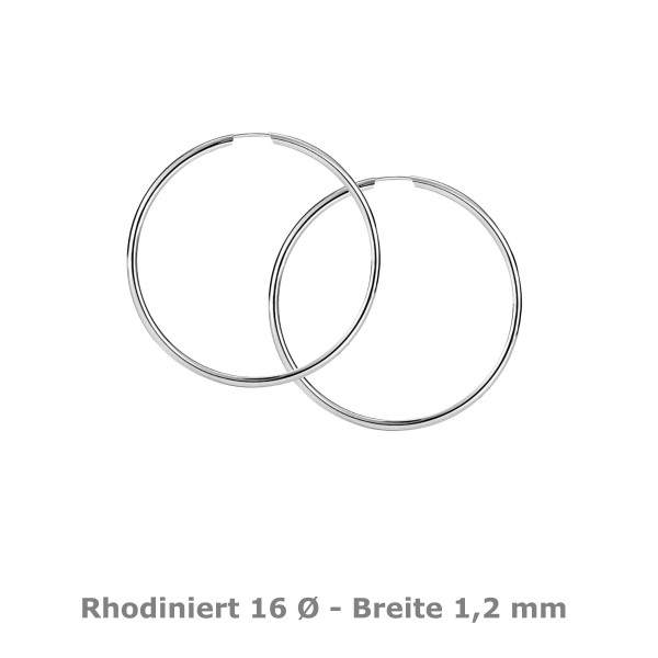 5450RH-16 Rohrcreole 1,2 925/- rhodiniert