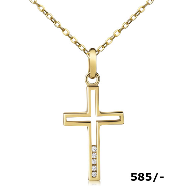 002471-400104--2471 Kreuz- Anhänger CZ 585/-