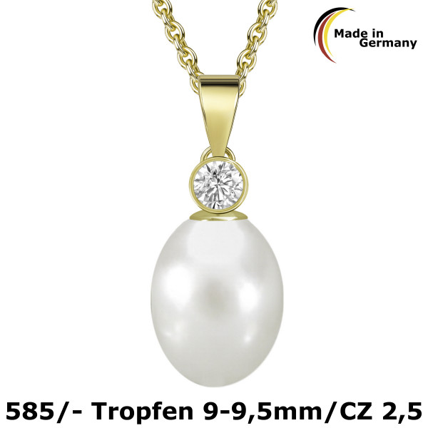 2240Tcz pendant 9-9,5/CZ 2,5 585/-