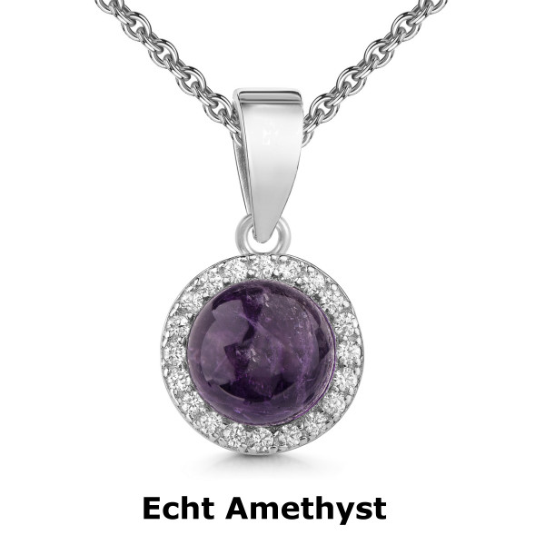 5956eAM Anhänger Amethyst 925/- rhodiniert