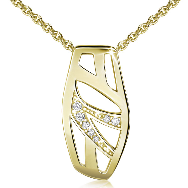 008857-230104--8857VGah Anhänger CZ 925/- gelb vergoldet