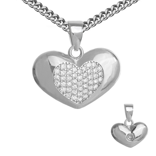001505-850104--1505 Asche-Schmuck-Anhänger Herz mit CZ Bronze rhodiniert