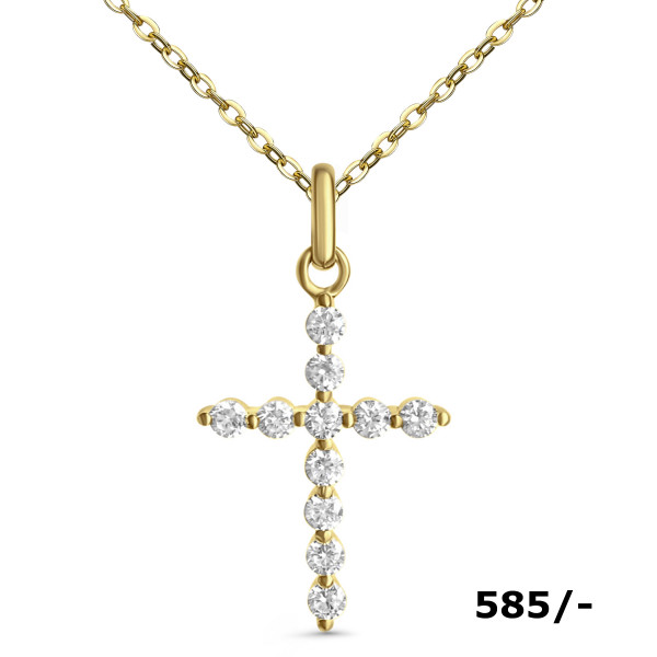 002490-400104--2490 Kreuz- Anhänger CZ 585/-