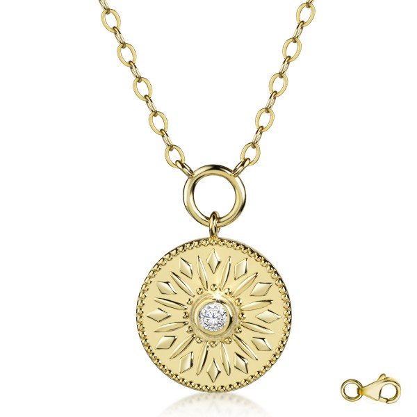 8580VGah Anhänger mit Kette Sonne 925/- vergoldet