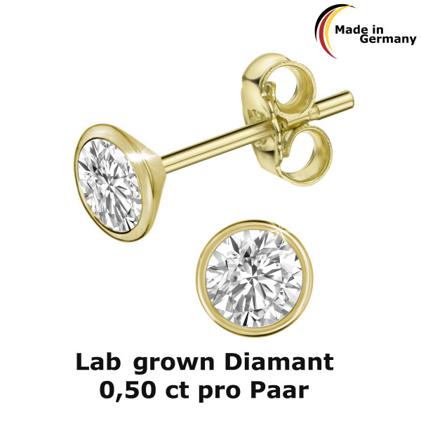 2172LAB earring Lab grown diamond approx. 0,50 ct 585/-