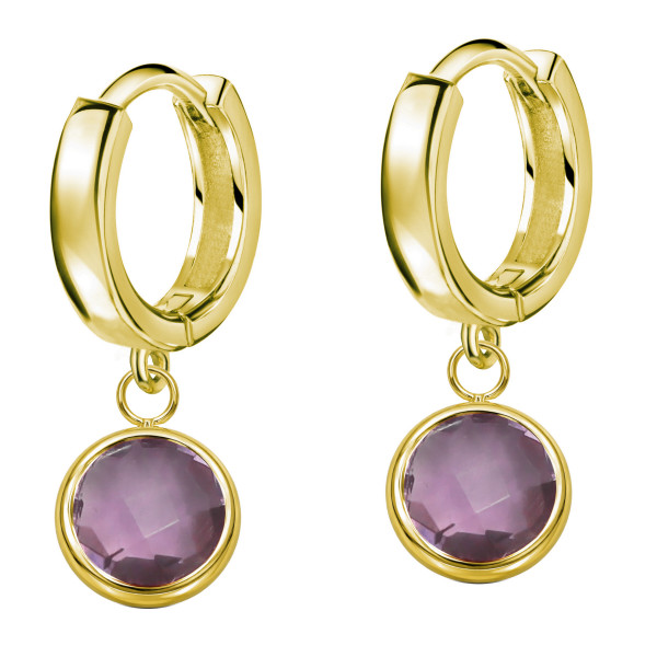 3625VGeAM Creolen echt Amethyst 925/- vergoldet