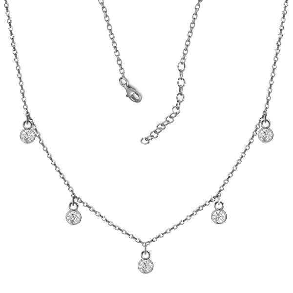 008981-201104-040--8981RH-40+5 Collier CZ 4,0 925/- rhodiniert