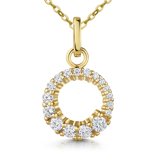 008701-230104--8701VGah Anhänger Kreis CZ 925/- gelb vergoldet