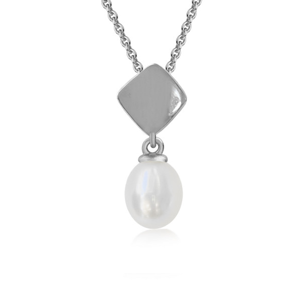 3668RHah Perl-Anhänger Tropfen 925/- rhodiniert