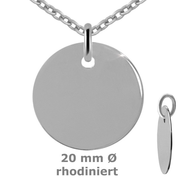 003706-200100--3706RH Anhänger-Gravurplatte 2,0 Ø 925/- rhodiniert