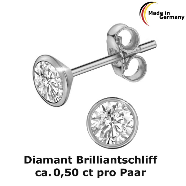2172WDIA earring diamond 0,50ct 585/-