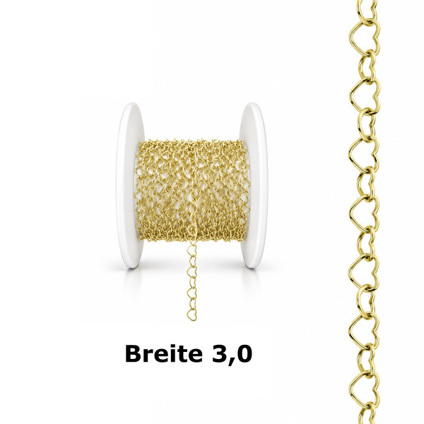 99730VG-100 Herz-Meterkette 3,0 925/- 3/000 plattiert