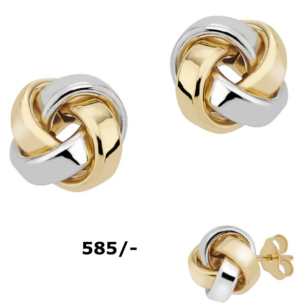 6601 Ohrstecker Motiv Knoten 2-farbig 585/-