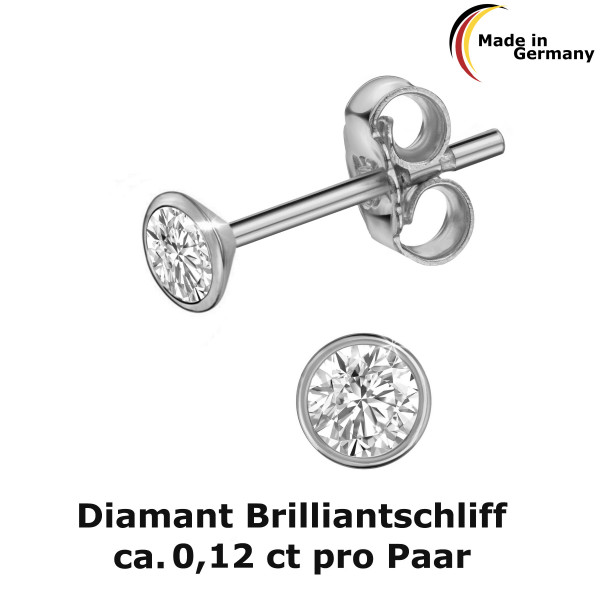 2169WDIA earring diamond (approx. 0,12ct) 585/- WG