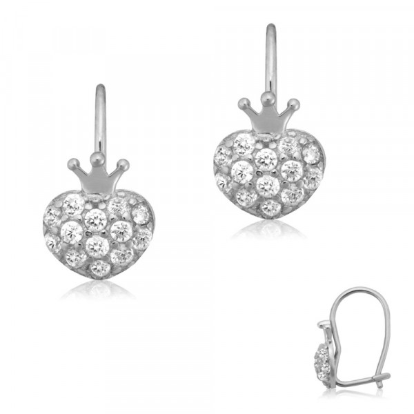 8317 Ohrmuschelbouton Herz - Krone 925/-